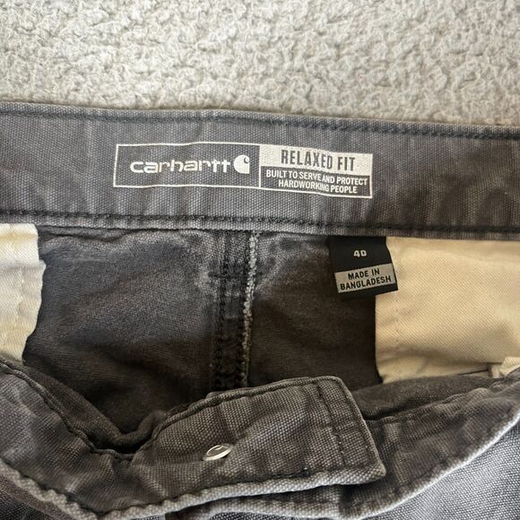 Carhartt Cargo Shorts Mens 40 Gray Relaxed Fit 10" Utility Canvas Work BS3542 - Picture 4 of 12